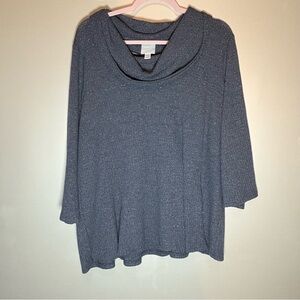 Women's Gray blue gold  Cowl Neck Sweater